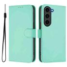 For Samsung Galaxy S23+ 5G Skin Feel Solid Color Leather Phone Case with Lanyard(Mint Green) - 2