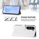 For Samsung Galaxy S23+ 5G Skin Feel Solid Color Leather Phone Case with Lanyard(White) - 3