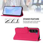 For Samsung Galaxy S23+ 5G Skin Feel Solid Color Leather Phone Case with Lanyard(Rose Red) - 3