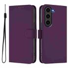 For Samsung Galaxy S23+ 5G Skin Feel Solid Color Leather Phone Case with Lanyard(Violet) - 2