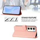 For Samsung Galaxy S23 5G Skin Feel Solid Color Leather Phone Case with Lanyard(Pink) - 3