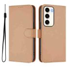 For Samsung Galaxy S23 5G Skin Feel Solid Color Leather Phone Case with Lanyard(Nude) - 2