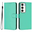 For Samsung Galaxy S23 5G Skin Feel Solid Color Leather Phone Case with Lanyard(Green) - 2