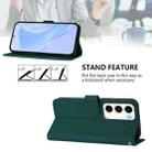 For Samsung Galaxy S23 5G Skin Feel Solid Color Leather Phone Case with Lanyard(Dark Green) - 3