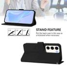 For Samsung Galaxy S23 5G Skin Feel Solid Color Leather Phone Case with Lanyard(Black) - 3