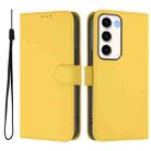 For Samsung Galaxy S23 5G Skin Feel Solid Color Leather Phone Case with Lanyard(Lemon Yellow) - 2