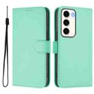 For Samsung Galaxy S23 5G Skin Feel Solid Color Leather Phone Case with Lanyard(Mint Green) - 2