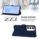 For Samsung Galaxy S23 5G Skin Feel Solid Color Leather Phone Case with Lanyard(Navy Blue) - 3