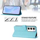 For Samsung Galaxy S23 5G Skin Feel Solid Color Leather Phone Case with Lanyard(Sky Blue) - 3