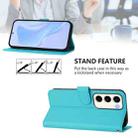 For Samsung Galaxy S23 5G Skin Feel Solid Color Leather Phone Case with Lanyard(Lake Blue) - 3