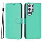 For Samsung Galaxy S22 Ultra 5G Skin Feel Solid Color Leather Phone Case with Lanyard(Green) - 2