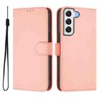 For Samsung Galaxy S22+ 5G Skin Feel Solid Color Leather Phone Case with Lanyard(Pink) - 2