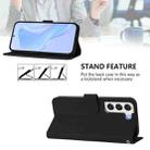 For Samsung Galaxy S22+ 5G Skin Feel Solid Color Leather Phone Case with Lanyard(Black) - 3