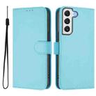 For Samsung Galaxy S22+ 5G Skin Feel Solid Color Leather Phone Case with Lanyard(Sky Blue) - 2