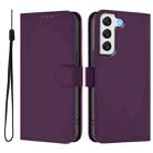 For Samsung Galaxy S22+ 5G Skin Feel Solid Color Leather Phone Case with Lanyard(Violet) - 2