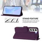 For Samsung Galaxy S22+ 5G Skin Feel Solid Color Leather Phone Case with Lanyard(Violet) - 3