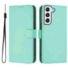 For Samsung Galaxy S22 5G Skin Feel Solid Color Leather Phone Case with Lanyard(Mint Green) - 2