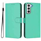 For Samsung Galaxy S21 5G Skin Feel Solid Color Leather Phone Case with Lanyard(Green) - 2