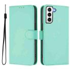 For Samsung Galaxy S21 5G Skin Feel Solid Color Leather Phone Case with Lanyard(Mint Green) - 2