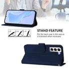 For Samsung Galaxy S21 5G Skin Feel Solid Color Leather Phone Case with Lanyard(Navy Blue) - 3