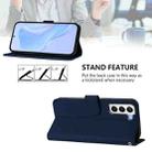 For Samsung Galaxy S21+ 5G Skin Feel Solid Color Leather Phone Case with Lanyard(Navy Blue) - 3
