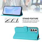 For Samsung Galaxy S21+ 5G Skin Feel Solid Color Leather Phone Case with Lanyard(Lake Blue) - 3