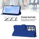 For Samsung Galaxy S21 Ultra 5G Skin Feel Solid Color Leather Phone Case with Lanyard(Dark Blue) - 3