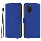 For Samsung Galaxy S20 FE 2022 Skin Feel Solid Color Leather Phone Case with Lanyard(Dark Blue) - 2