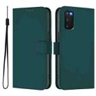 For Samsung Galaxy S20 FE 2022 Skin Feel Solid Color Leather Phone Case with Lanyard(Dark Green) - 2