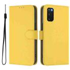 For Samsung Galaxy S20 FE 2022 Skin Feel Solid Color Leather Phone Case with Lanyard(Lemon Yellow) - 2