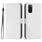 For Samsung Galaxy S20 FE 2022 Skin Feel Solid Color Leather Phone Case with Lanyard(White) - 2