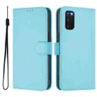 For Samsung Galaxy S20 FE 2022 Skin Feel Solid Color Leather Phone Case with Lanyard(Sky Blue) - 2