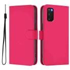 For Samsung Galaxy S20 FE 2022 Skin Feel Solid Color Leather Phone Case with Lanyard(Rose Red) - 2