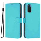 For Samsung Galaxy S20 FE 2022 Skin Feel Solid Color Leather Phone Case with Lanyard(Lake Blue) - 2