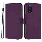 For Samsung Galaxy S20 FE 2022 Skin Feel Solid Color Leather Phone Case with Lanyard(Violet) - 2