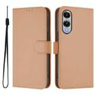 For Samsung Galaxy S25 Edge 5G Skin Feel Solid Color Leather Phone Case with Lanyard(Nude) - 2