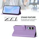 For Samsung Galaxy S25 Edge 5G Skin Feel Solid Color Leather Phone Case with Lanyard(Lavender Purple) - 3