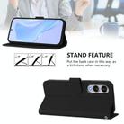 For Samsung Galaxy S25 Edge 5G Skin Feel Solid Color Leather Phone Case with Lanyard(Black) - 3
