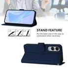 For Samsung Galaxy S25 Edge 5G Skin Feel Solid Color Leather Phone Case with Lanyard(Navy Blue) - 3