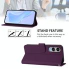 For Samsung Galaxy S25 Edge 5G Skin Feel Solid Color Leather Phone Case with Lanyard(Violet) - 3