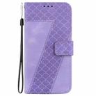 For Motorola Moto G35 Seven-shaped Embossed Leather Phone Case(Purple) - 2