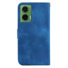 For Motorola Moto G35 Seven-shaped Embossed Leather Phone Case(Blue) - 3