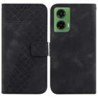 For Motorola Moto G35 Seven-shaped Embossed Leather Phone Case(Black) - 1