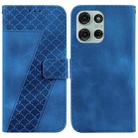 For Motorola Moto G75 5G Seven-shaped Embossed Leather Phone Case(Blue) - 1