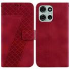 For Motorola Moto G75 5G Seven-shaped Embossed Leather Phone Case(Red) - 1