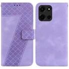 For Motorola Moto G 5G 2025 Seven-shaped Embossed Leather Phone Case(Purple) - 1