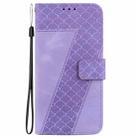 For Motorola Moto G 5G 2025 Seven-shaped Embossed Leather Phone Case(Purple) - 3