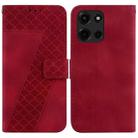 For Motorola Moto G 5G 2025 Seven-shaped Embossed Leather Phone Case(Red) - 1