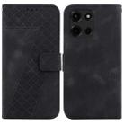 For Motorola Moto G 5G 2025 Seven-shaped Embossed Leather Phone Case(Black) - 1