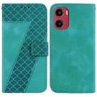 For Motorola Moto G05 / E15 Seven-shaped Embossed Leather Phone Case(Green) - 1